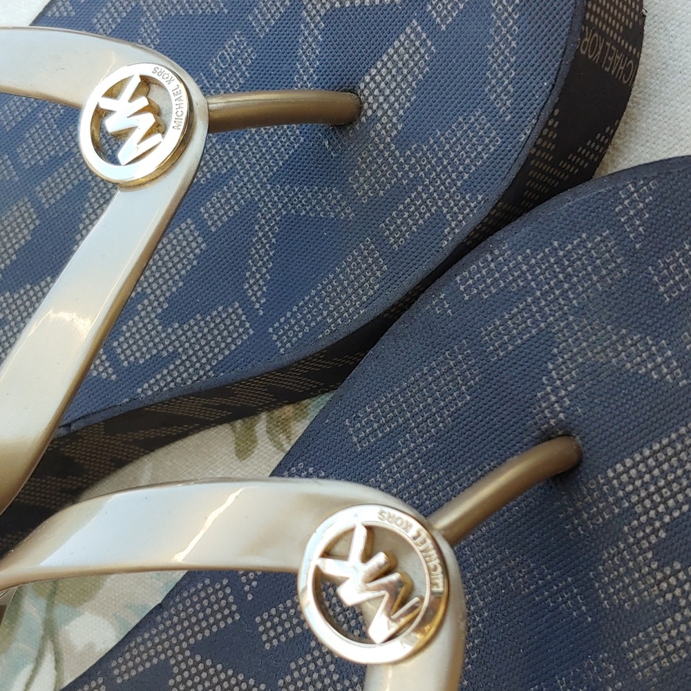 Michael Kors Bedford Gold and Brown Platform Wedge Sandals Women's size 11 - Picture 17 of 17